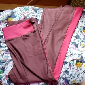 Work out maroon and brownish full length pant